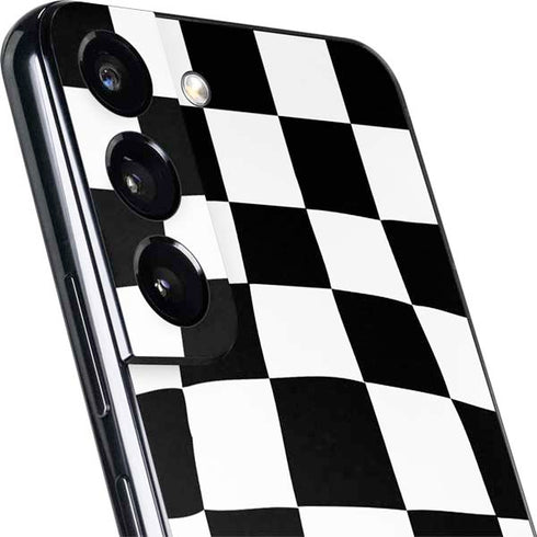 Black and White Zoomed Checkerboard Galaxy S22 Plus Skin